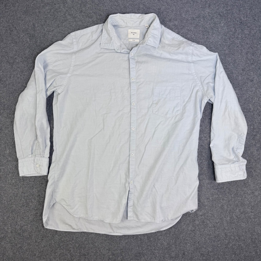 Billy Reid Button Down Shirt Mens XXL Blue Cotton Cashmere Standard Excellent